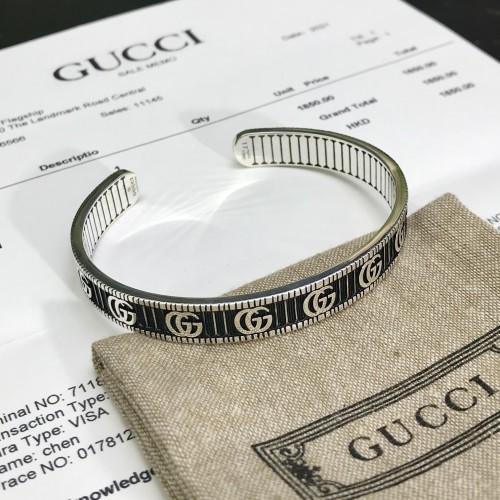 Gucci Luxury Men Womens Bracelet with Original Box Bracelet with Double G in silver ‎551903 J8400 0811