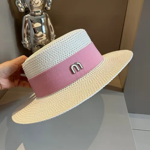 Miumiu Womens Cap Straw Hat Luxury Brand with Original Box  