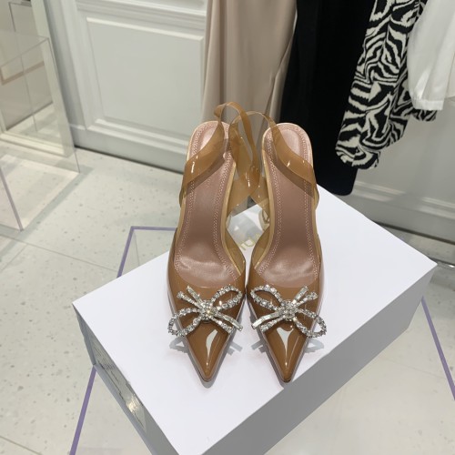 Amina Muaddi Womens Shoes Sandals Slippers Luxury Brand Fashion Pumps for Women with Original Box 9cm Heel