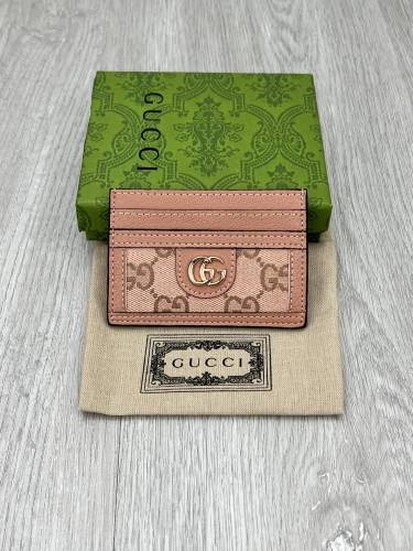 Gucci Womens Bag Wallets Card Holder Luxury Brand Ophidia GG card case in beige and blue Supreme with Original Box  