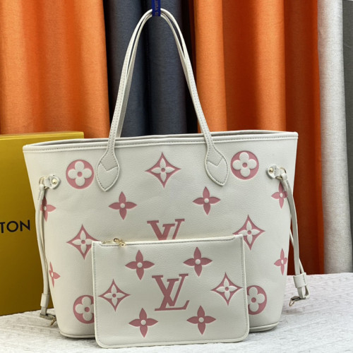 Louis Vuitton Womens Bags Handbags Luxury Brand Fashion Type NEVERFULL MM M21352 Silver Coated canvas