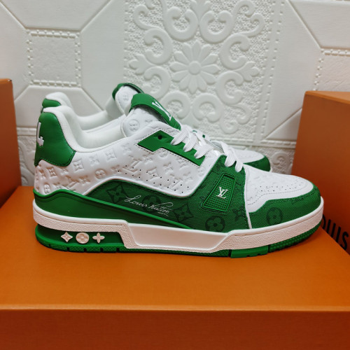 Louis Vuitton Mens Shoes Fashion Sneakers Design Luxury Brand LV TRAINER SNEAKER Mix of materials with Original Box 1A9JI9