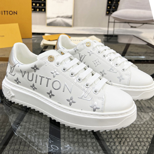 Louis Vuitton Mens Shoes Sneakers Lace-Up Luxury Brand Fashion TIME OUT SNEAKER with Original Box 1AAVVA  