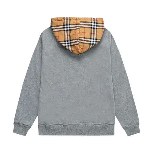 Burberry Womens Mens Sweatshirt Luxury Brand Mens Check Hood Cotton Blend Zip Hoodie 80480261   