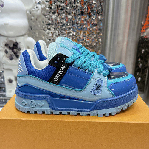 Louis Vuitton Mens Shoes Fashion Sneakers Design Luxury Brand LV TRAINER SNEAKER 1ABLVV Mix of materials with Original Box 1ABLUR  