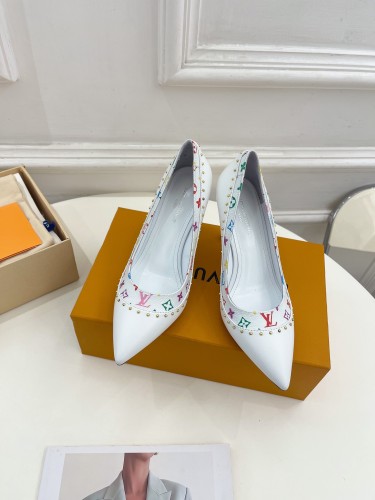 Louis Vuitton Womens Shoes Pumps Sandals Leather Design Luxury Brand CHERIE PUMP with Original Box 8cm Heel