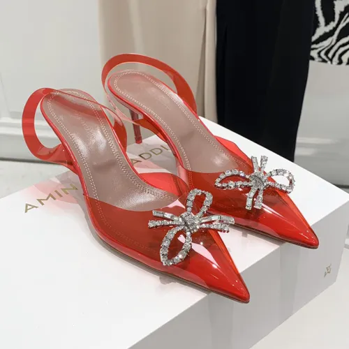 Amina Muaddi Womens Shoes Sandals Slippers Luxury Brand Fashion Pumps for Women with Original Box 9cm Heel