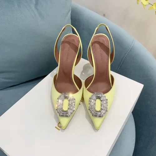 Amina Muaddi Womens Shoes Sandals Slippers Luxury Brand Fashion Pumps for Women with Original Box 9cm Heel