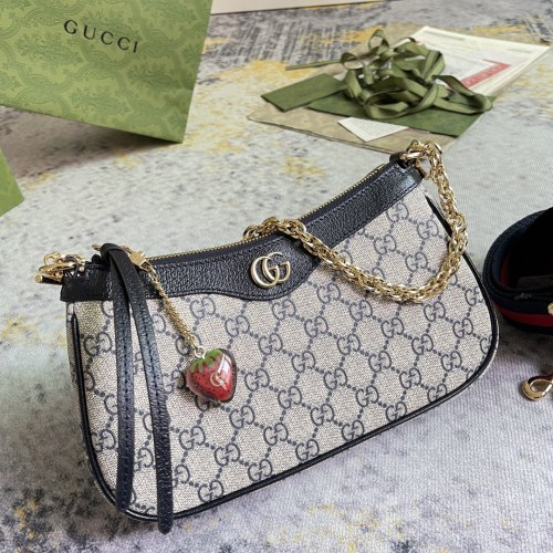 Gucci Womens Bags Shoulder Messenger Bag Luxury Brand Gucci Ophidia small handbag in beige and ebony Supreme with Original Box 735132 FABLE 8881