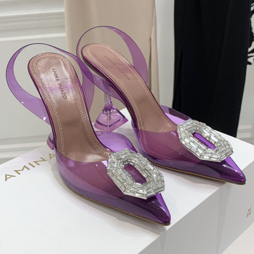 Amina Muaddi Womens Shoes Sandals Slippers Luxury Brand Fashion Pumps for Women with Original Box 9cm Heel