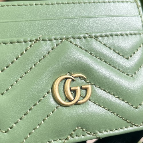 Gucci Womens Bag Wallets Card Holder Luxury Brand GG Marmont matelassé card case in leather with Original Box