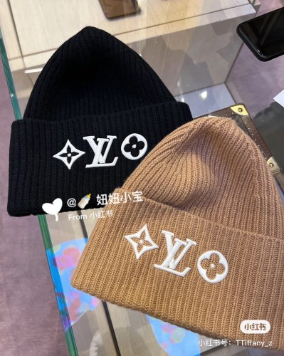 Louis Vuitton Womens Mens Cap Knit Hat Luxury Brand with Original Box  