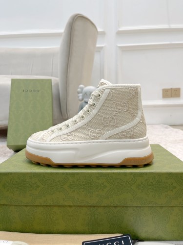 Gucci Womens Shoes Sneakers Luxury Brand Women's GG high top sneaker with Original Box  