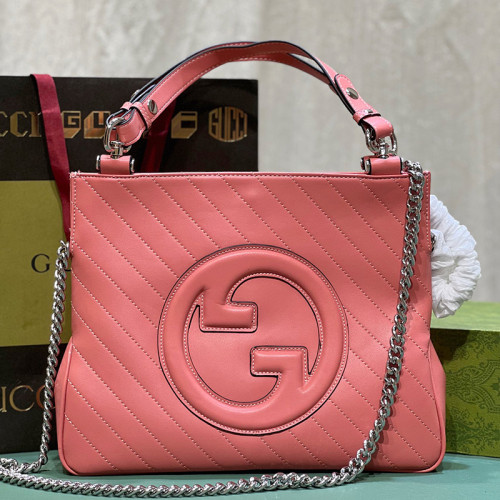 Gucci Womens Bags Shoulder Handbags Luxury Brand Gucci Blondie small tote bag in pink leather 751518 1AAOW 6701  