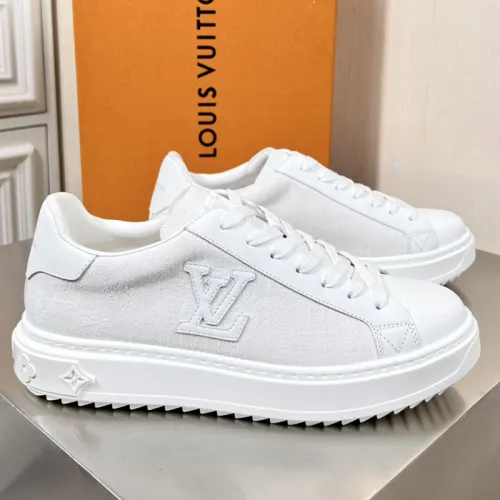 Louis Vuitton Mens Shoes Sneakers Lace-Up Luxury Brand Fashion TIME OUT SNEAKER with Original Box