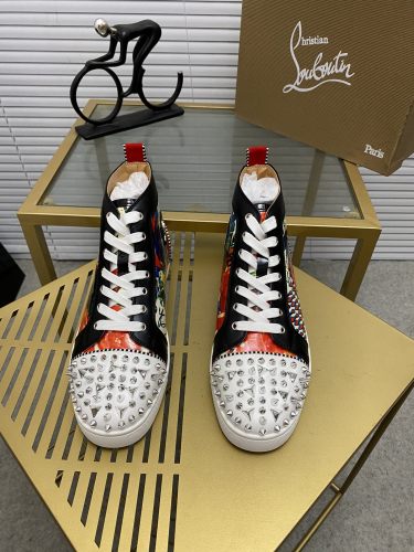 Christian Louboutin Mens Shoes Sneakers Luxury Brand Red Bottom Design Sports Footwears with Original Box