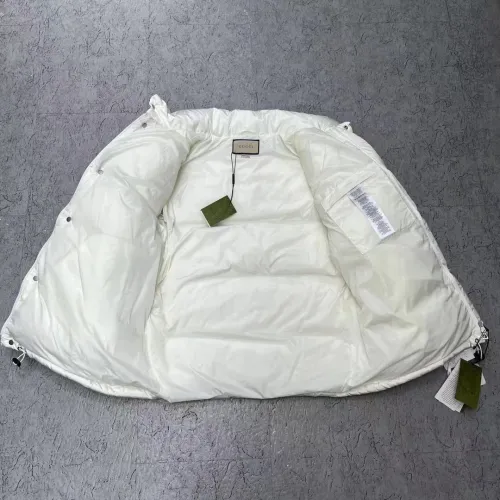 Gucci Design Mens Womens Winter Windprood Down Jackets Keep Warm 90% White Duck Down Padded nylon bomber jacket with Web in white 683216 Z8AQX 9133