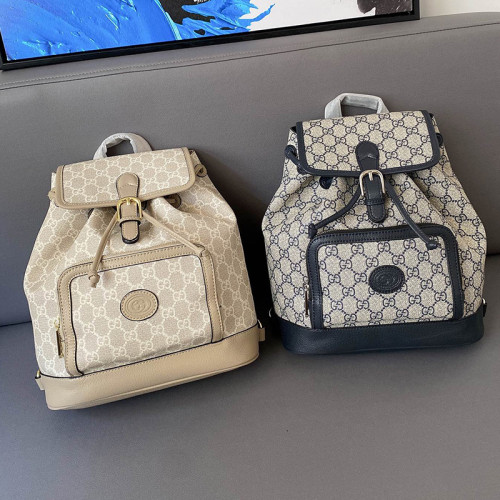 Gucci Womens Mens Fashion Bags Shoulder Backpacks Luxury Brand Backpack with Interlocking G in GG Supreme 674147 UULCT 9682 with Original Box