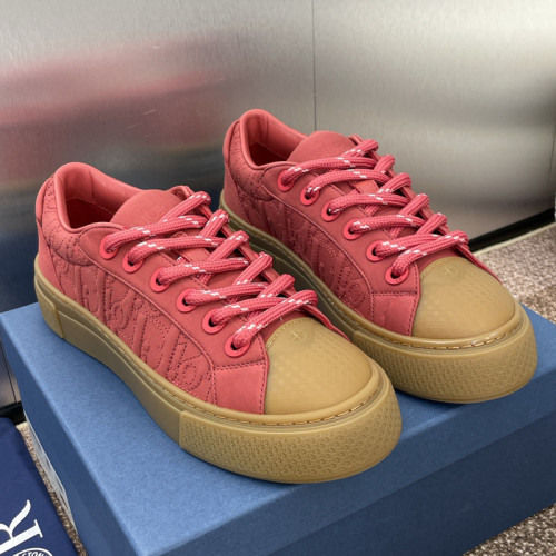 Dior Mens Shoes Sneakers DIOR AND STONE ISLAND B33 Sneaker-LIMITEDAND NUMBERED EDITION Red Dyed Cotton with Dior Oblique Motif 3SN303ZAM_H440 with Original Box
