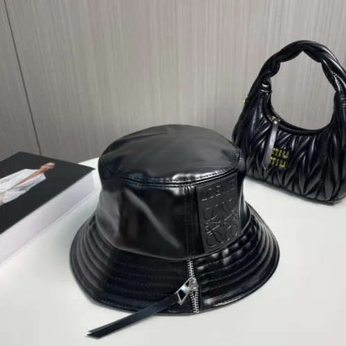 Loewe Womens Bucket Hat Luxury Brand Design Loewe Hats Fisherman hat in nappa calfskin with Original Box  