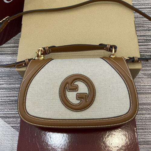 Gucci Womens Bags Shoulder Messenger Bag Luxury Brand GG GUCCI BLONDIE SMALL TOP HANDLE BAG with Original Box 815714 HAAKG 9755