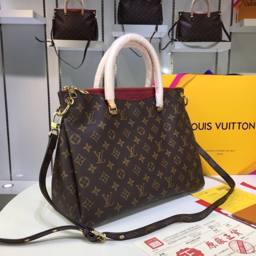 Louis Vuitton Womens Shoulder Bags Handbags Luxury Brand M40906 Pallas Monogram Canvas Fashion Design