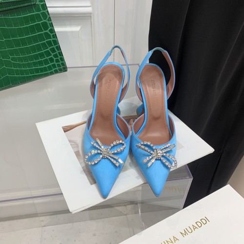 Amina Muaddi Womens Shoes Sandals Slippers Luxury Brand Fashion Pumps for Women with Original Box 9cm Heel