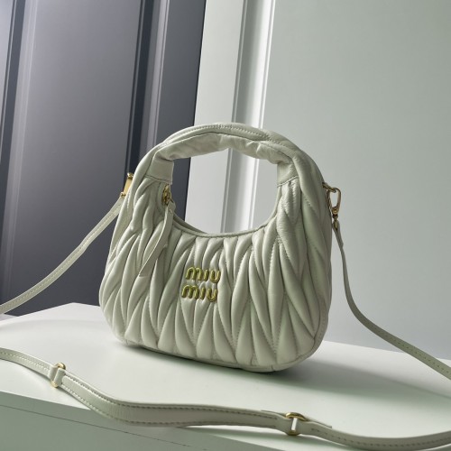 MiuMiu Womens Fashion Handbags Matelassé Shoulder Bag Leather Luxury Brand Miu Miu Wander Matelasse Nappa Leather Hobo Bag  