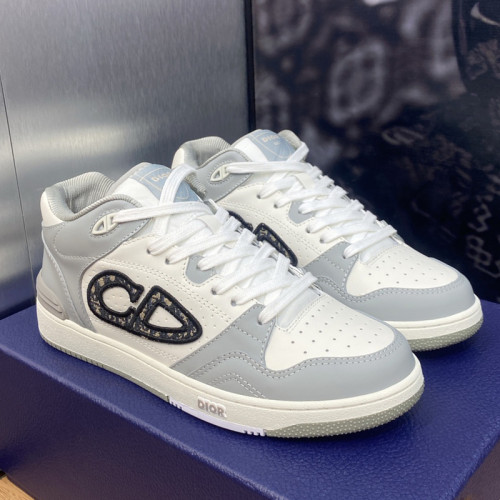Dior Mens Shoes Sneakers Luxury Brand Breathable Design B57 MID-TOP SNEAKER Smooth Calfskin with Dior Oblique Jacquard with Original Box  