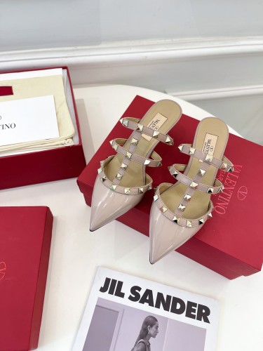 Valentino Women Shoes Mule Sandals Pointed Toe Slippers ROMAN STUD SLIDE SANDAL IN QUILTED NAPPA 5cm Heel with Original Box Whatsapp 