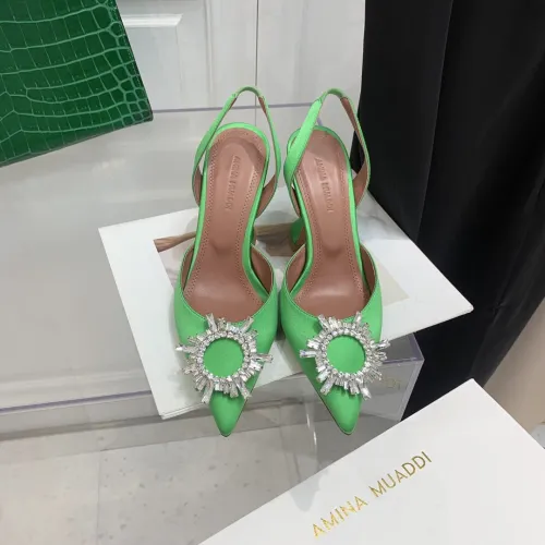 Amina Muaddi Womens Shoes Sandals Slippers Luxury Brand Fashion Pumps for Women with Original Box 9cm Heel