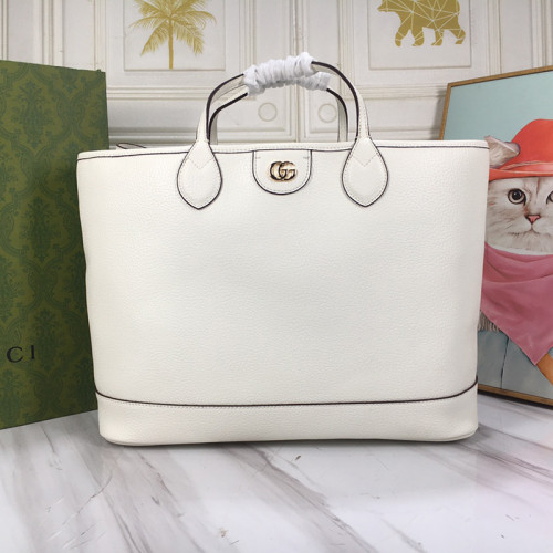 Gucci Womens Bags Shoulder Handbags Luxury Brand Ophidia medium tote bag in white leather  