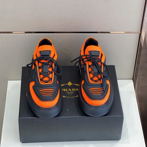 Prada Mens Shoes Casual Luxury Brand Breathable Sneakers with Original Box Thunder Sneaker
