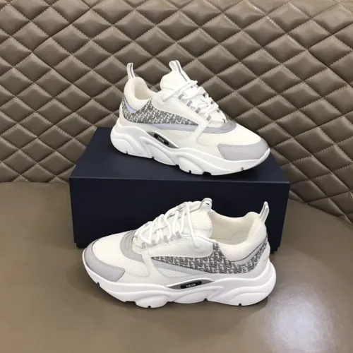 Dior Mens Shoes Sneakers Luxury Brand Breathable Design B22 SNEAKER Technical Mesh with Beige and Smooth Calfskin with Original Box