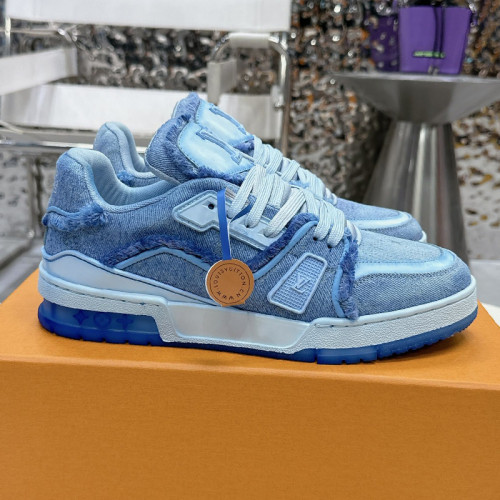 Louis Vuitton Mens Shoes Fashion Sneakers Design Luxury Brand LV TRAINER SNEAKER 1ABLVV Mix of materials with Original Box 1ABLUR  