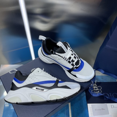 Dior Mens Shoes Sneakers Luxury Brand Breathable Design B22 SNEAKER Mesh with Smooth Calfskin with Original Box 3SN231YXX_H861
