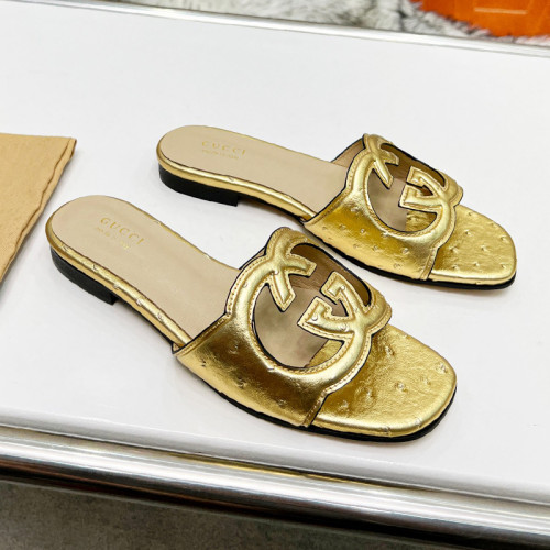 Gucci Womens Shoes Slippers Gucci WOMEN'S INTERLOCKING G CUT-OUT SANDAL Luxury Brand with Original Box 694451 US000 2535  