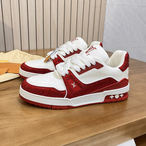 Louis Vuitton Mens Shoes Fashion Sneakers Design Luxury Brand LV TRAINER SNEAKER 1ABLVV Mix of materials with Original Box 1ABLUR