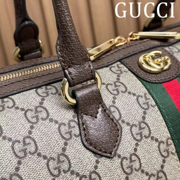 Gucci Mens Womens Bags Handbags Keepall Design Luxury Brand Ophidia medium top handle bag in beige and ebony canvas 772065 96IWG 8745 without Original Box