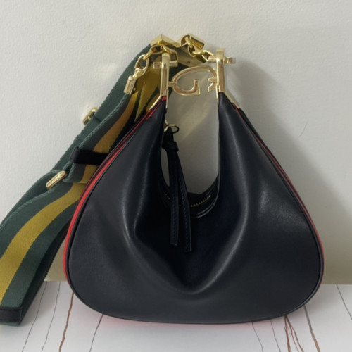 Gucci Womens Bags Shoulder Messenger Bag Luxury Brand Gucci Attache small shoulder bag in black leather with Original Box 699409 UXWBG 1037