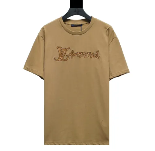 Louis Vuitton Luxury Brand Men Womens Short Sleeve T-Shirt Embroidered Signature Cotton T-Shirt   