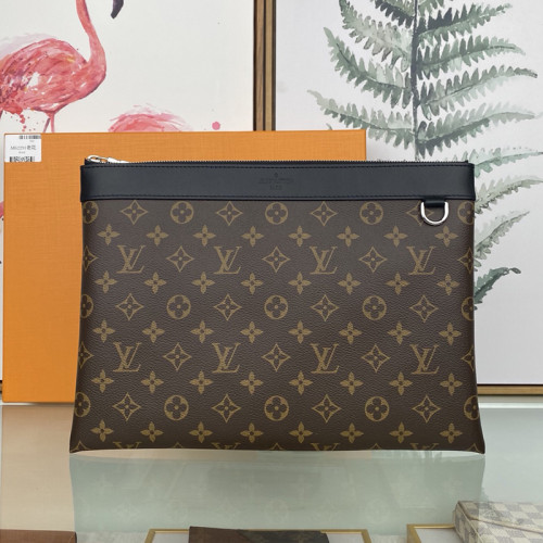 Louis Vuitton Mens Bags Clutch Luxury Brand Fashion Type DISCOVERY POCHETTE GM with Original Box M69411 Monogram Macassar coated canvas and cowhide leather