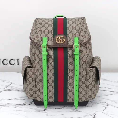 Gucci Womens Bags Backpacks Luxury Brand GUCCI Ophidia medium backpack in GG Supreme canvas