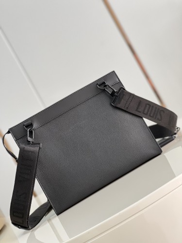 Louis Vuitton Mens Bags Clutch Luxury Brand Fashion Type MESSENGER VOYAGE M59329 with Original Box Black Aerogram cowhide leather