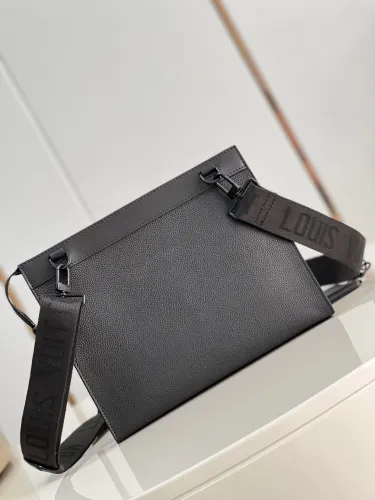 Louis Vuitton Mens Bags Clutch Luxury Brand Fashion Type MESSENGER VOYAGE M59329 with Original Box Black Aerogram cowhide leather