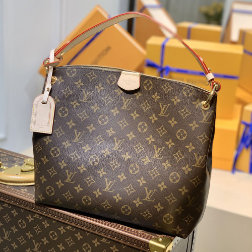 Louis Vuitton Womens Bags Handbags Luxury Brand Fashion Design GRACEFUL MM M43701 Beige Monogram Canvas without Original Box