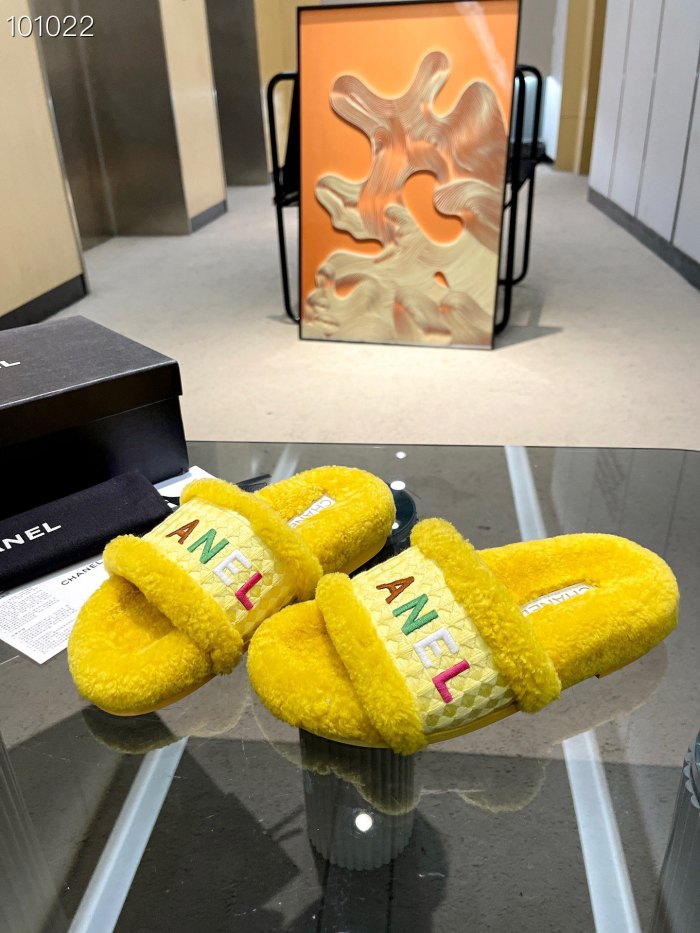 Chanel Womens Shoes Slippers Luxury Brand Winter Plus Velvet Design with Original Box