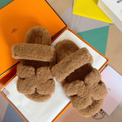 Hermes Womens Mens Unisex Shoes Winter Wool Extra Slippers Sandals Casual Fashion Sandals Luxury Brand with Original Box Whatsapp 