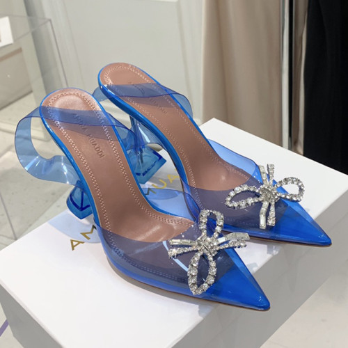 Amina Muaddi Womens Shoes Sandals Slippers Luxury Brand Fashion Pumps for Women with Original Box 9cm Heel