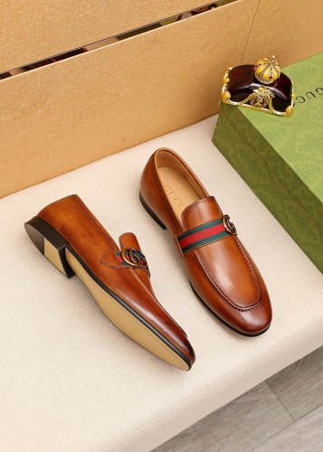 Gucci Mens Shoes Leather Design Luxury Brand Business Dress Shoes for Men with Original Box
